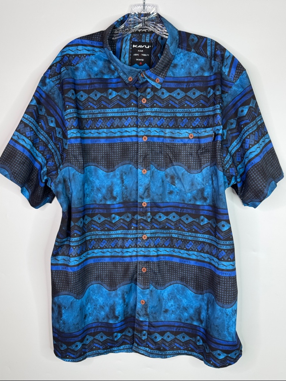 Kavu Blue River Wrangler Short Sleeve Button Up Shirt Size XXL